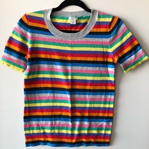Multicolour knit scoop sweater tee